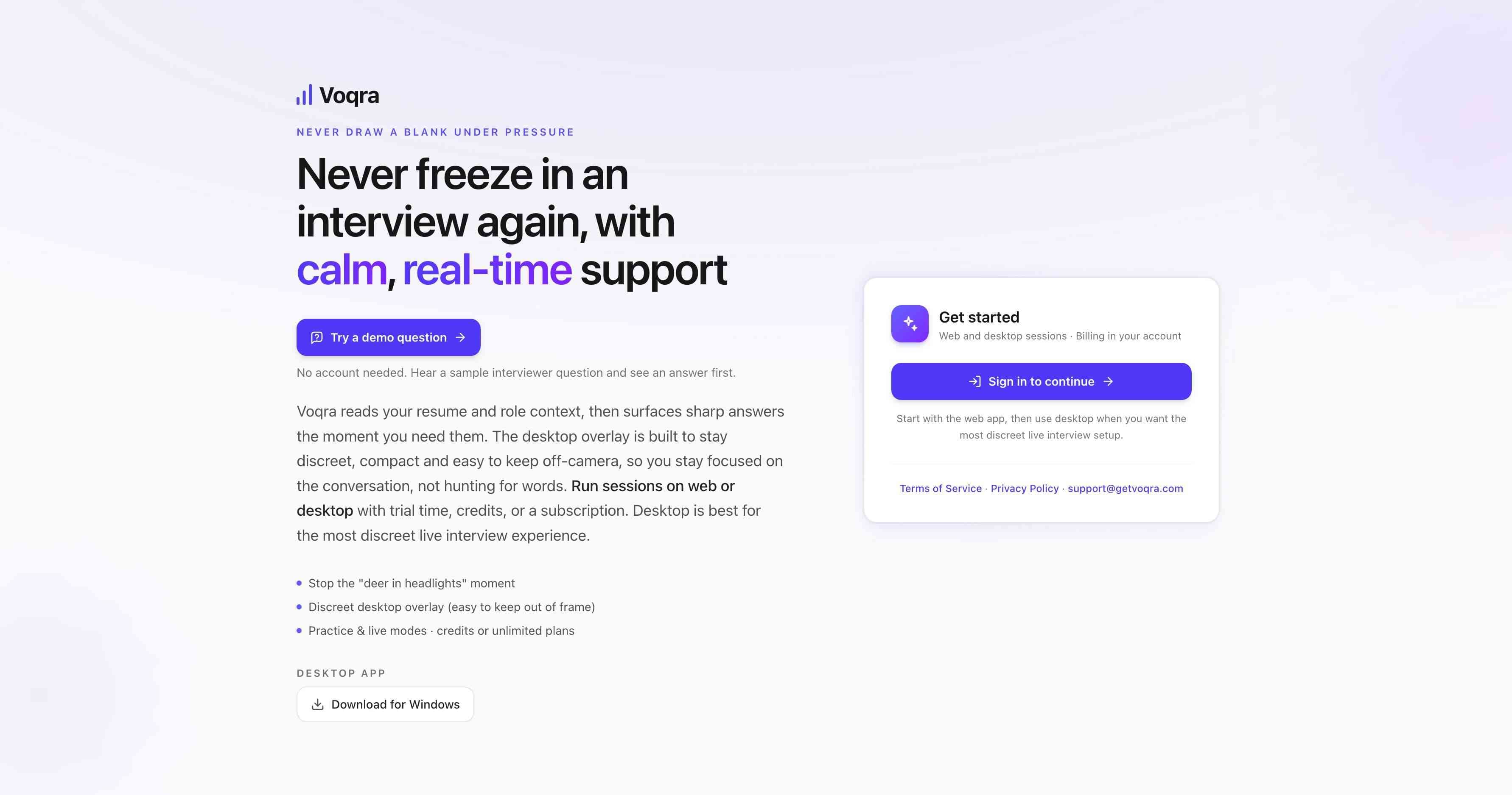 Voqra - AI Interview Assistant screenshot 1