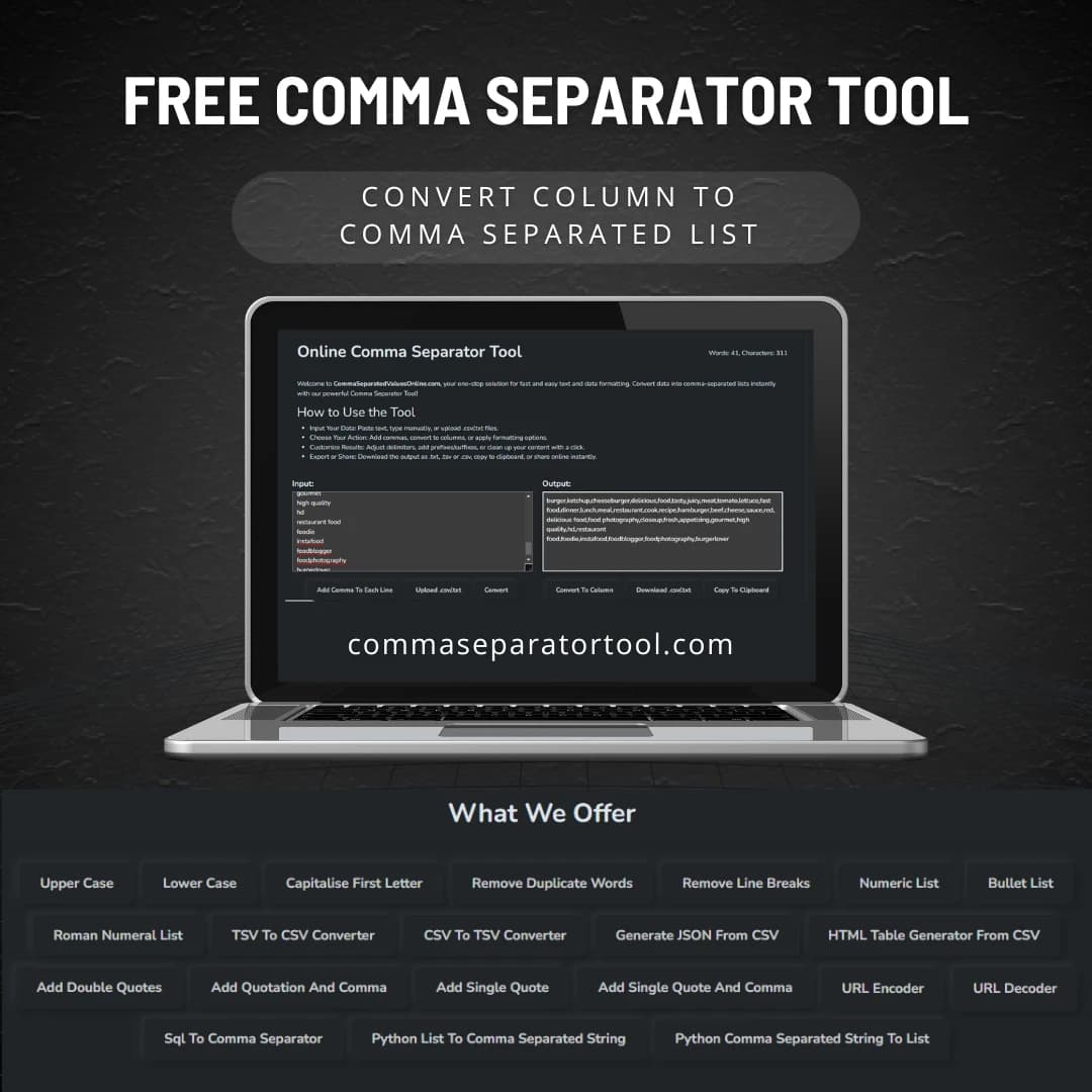 Comma Separator Tool screenshot 1