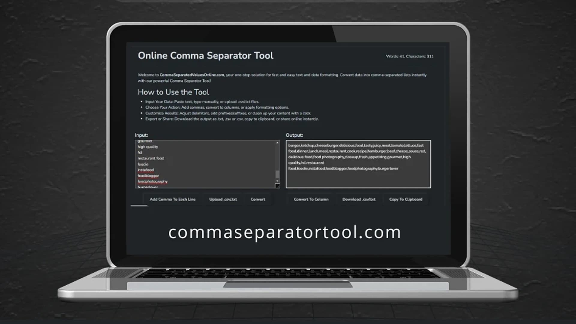 Comma Separator Tool screenshot 3