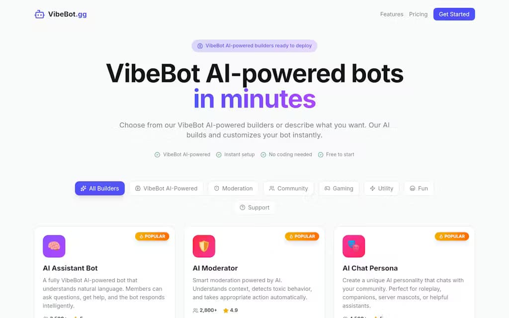 VibeBot screenshot 1
