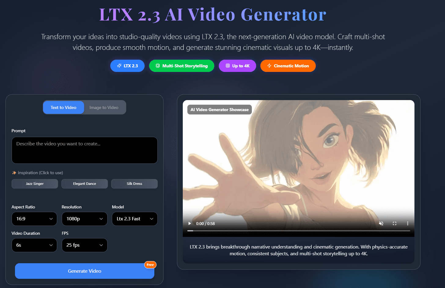 LTX 2.3 AI Video Generator screenshot 1