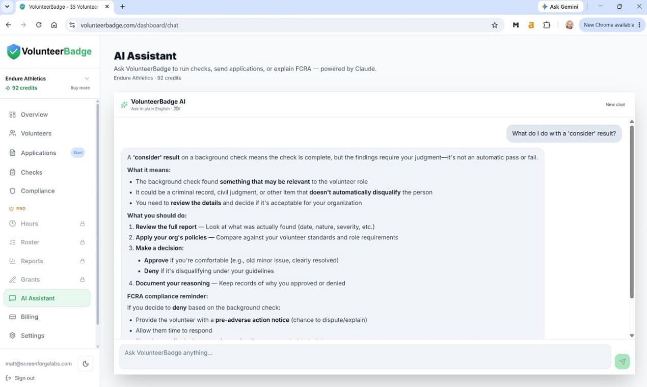 VolunteerBadge screenshot 1