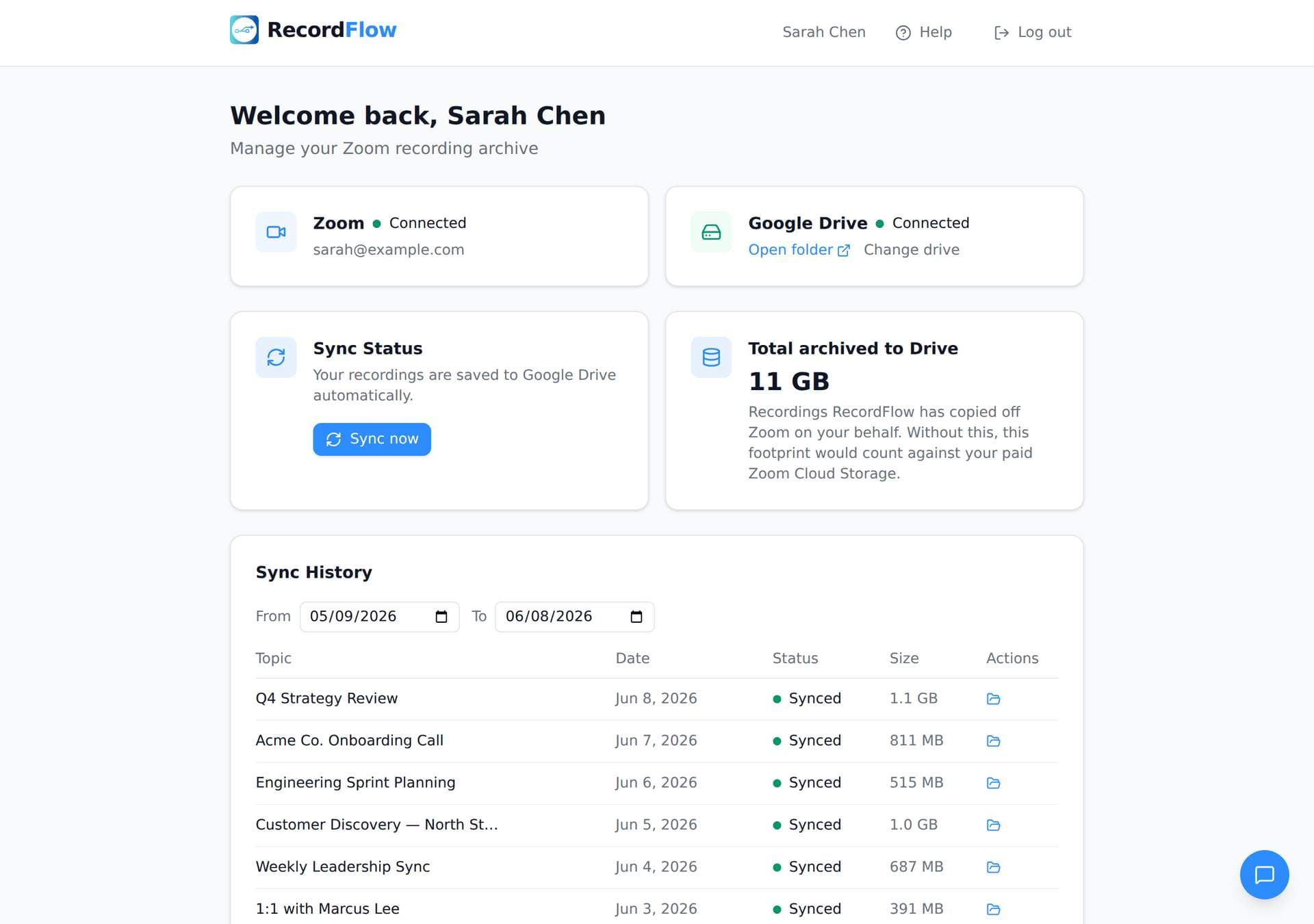 RecordFlow screenshot 1