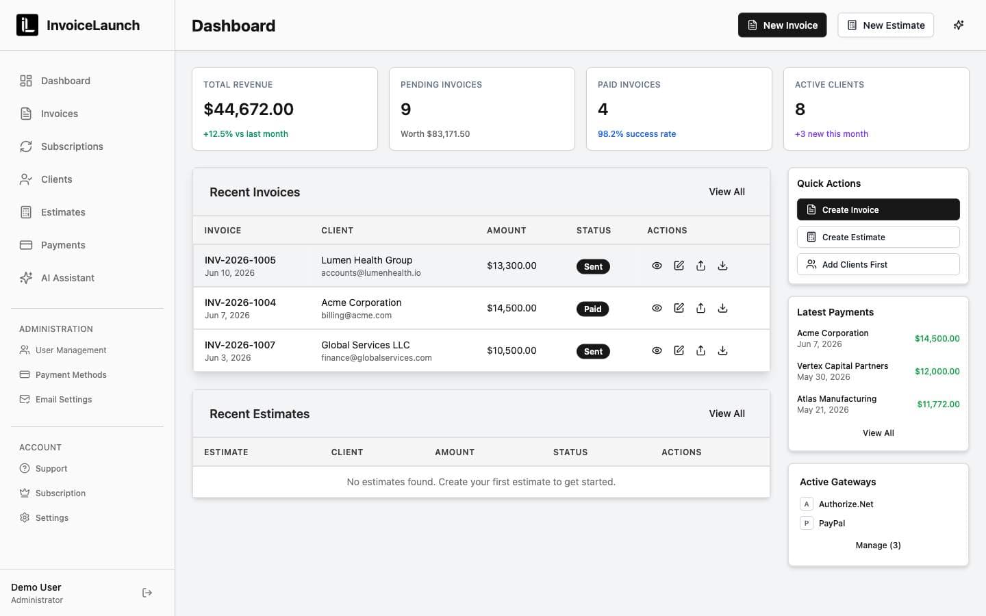 InvoiceLaunch screenshot 1