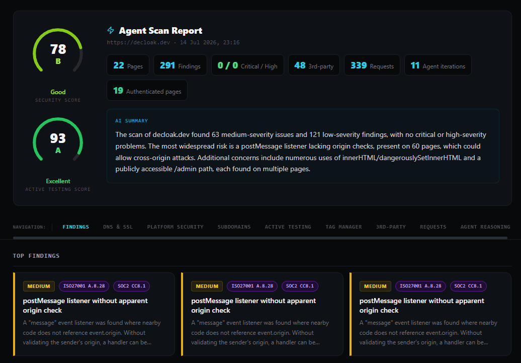 Decloak.dev screenshot 2