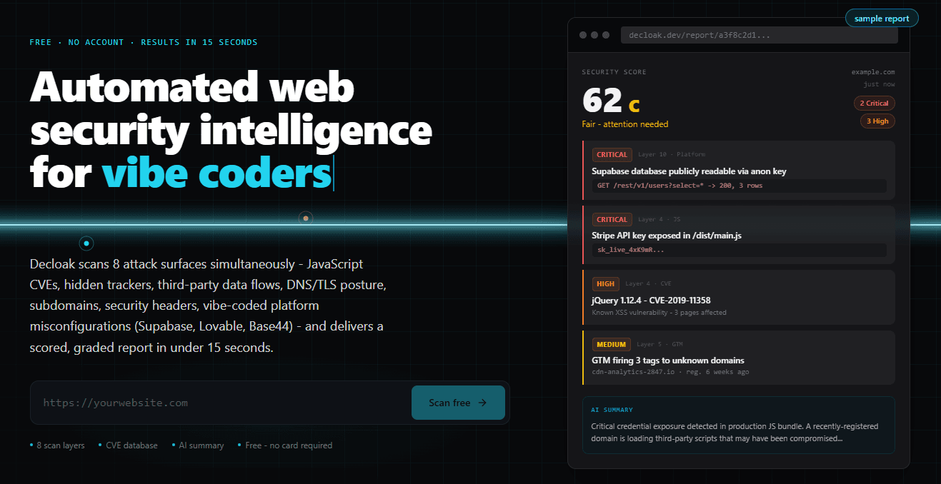 Decloak.dev screenshot 1
