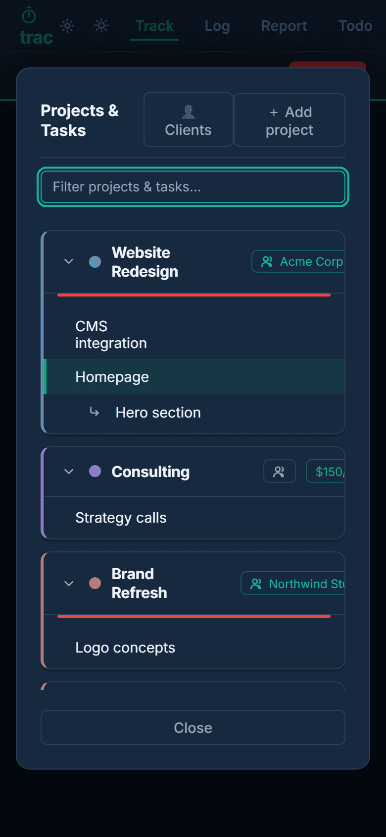 Trac screenshot 4