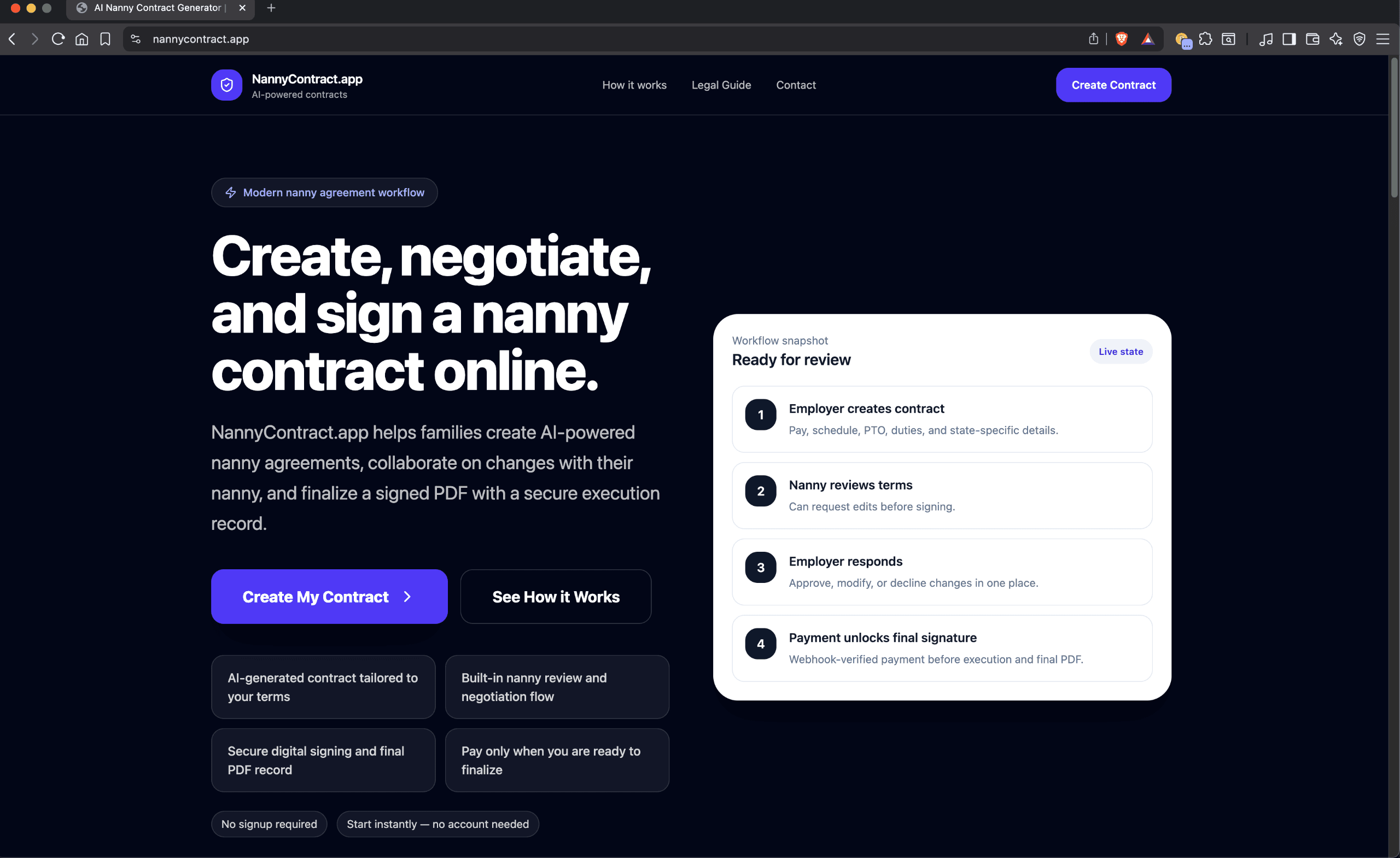 NannyContract.app screenshot 2