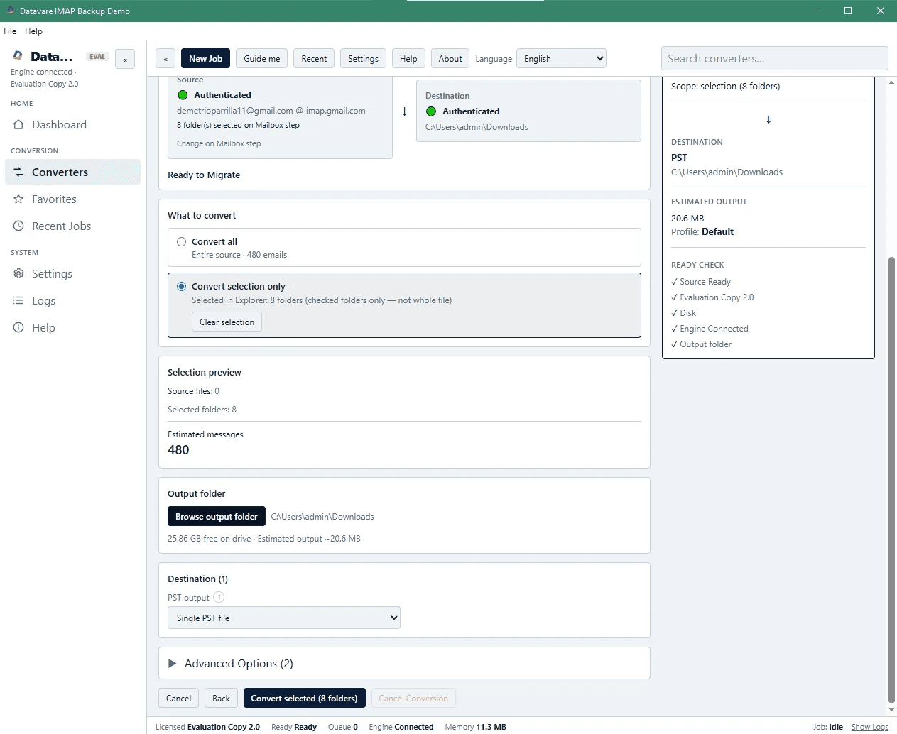 Datavare IMAP Backup Software screenshot 2