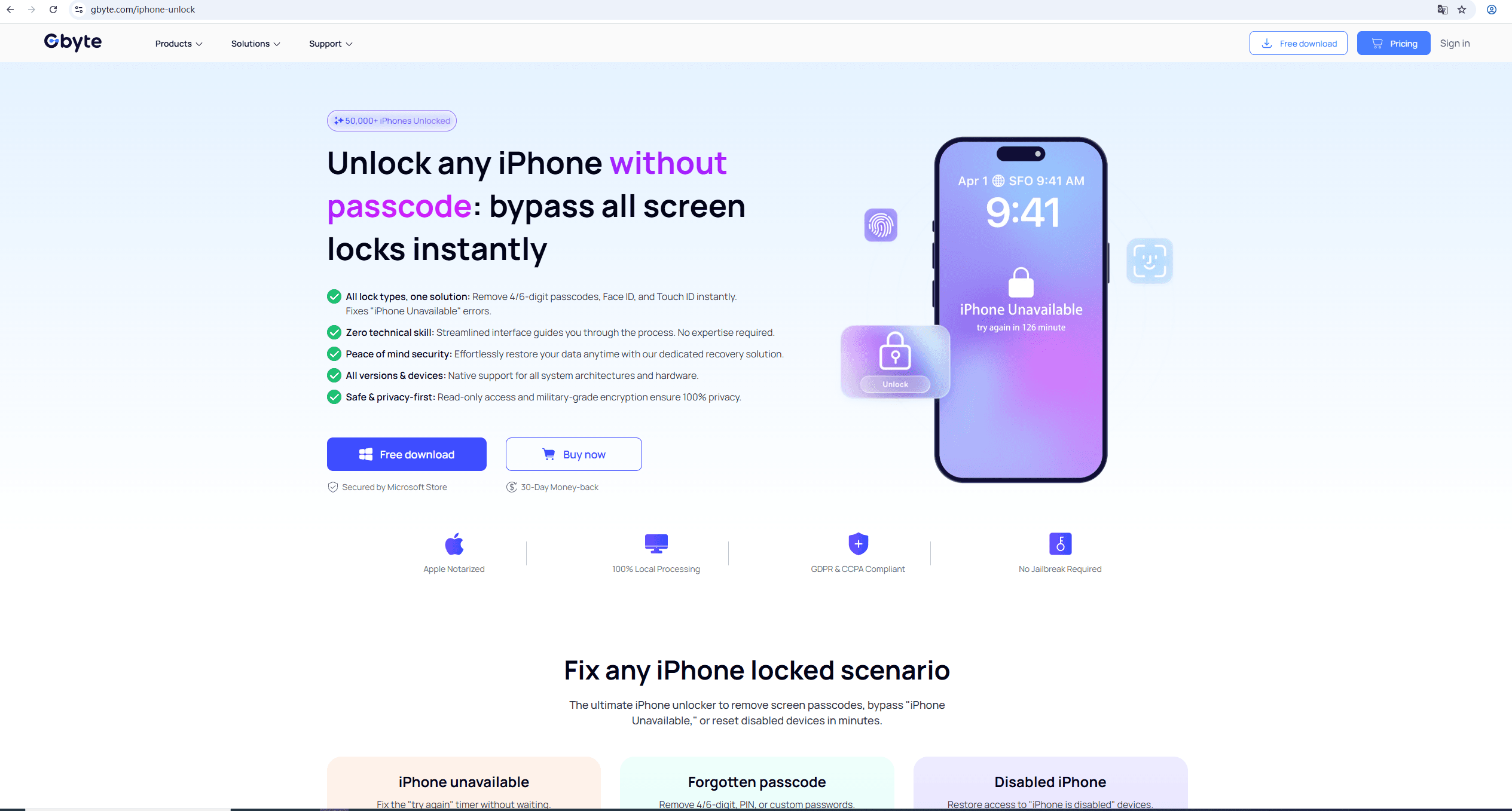 Gbyte Unlock screenshot 1