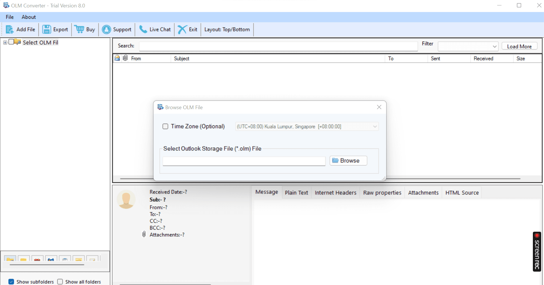 Softaken OLM to PST Converter screenshot 1