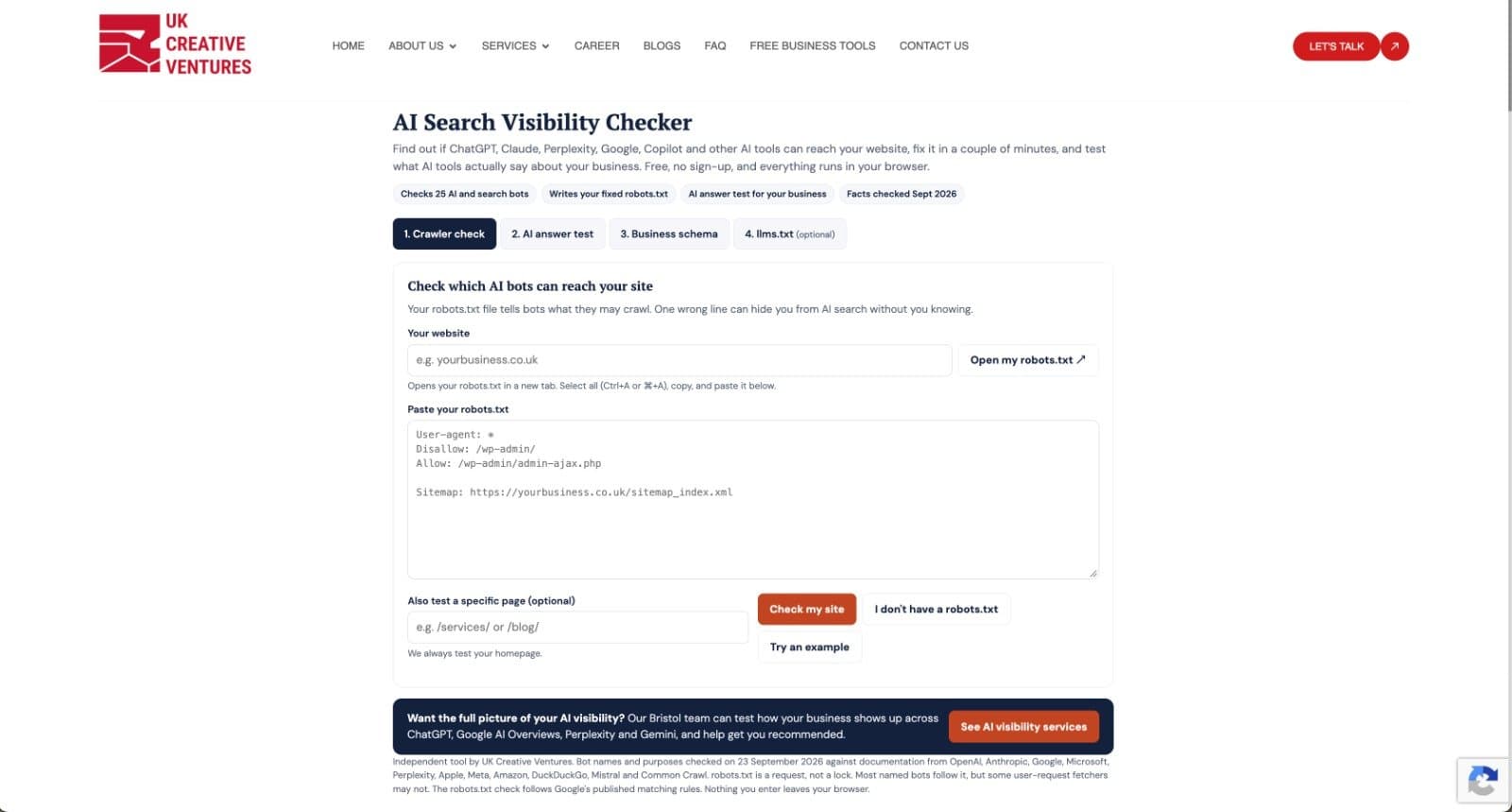 AI Search Visibility Checker screenshot 1