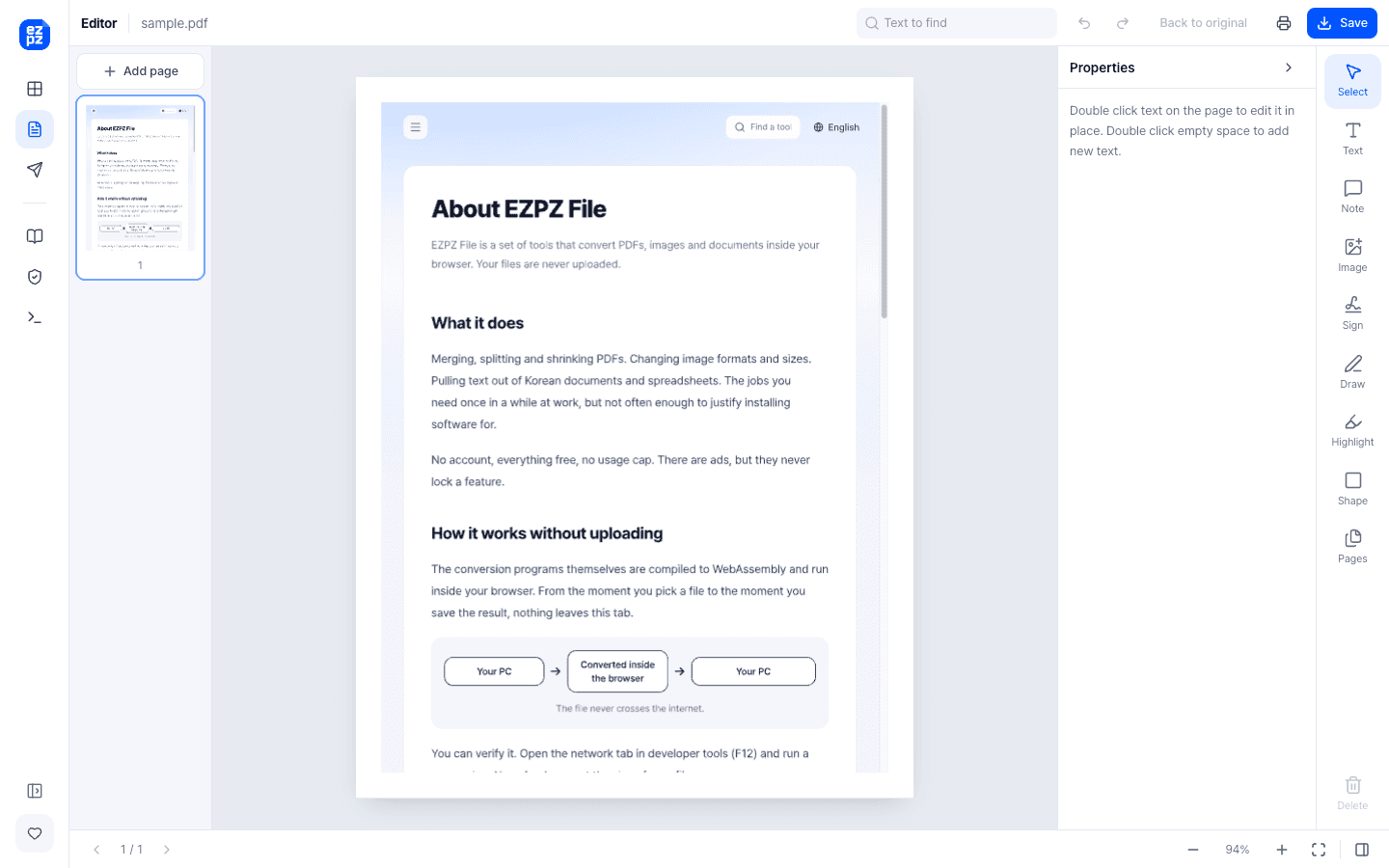 EZPZ File screenshot 1