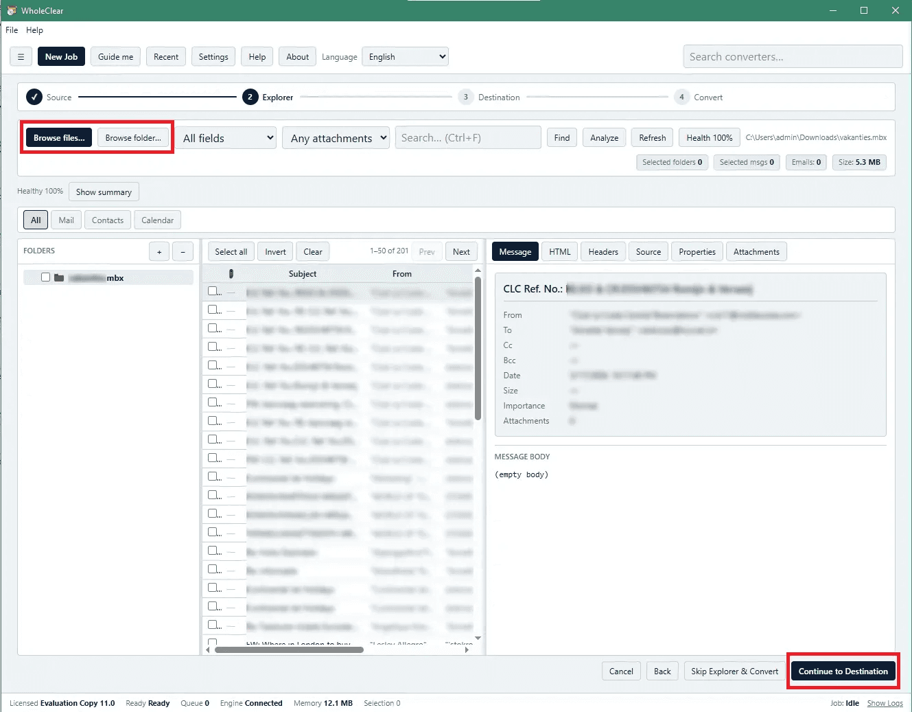 WholeClear MBOX to PST Converter screenshot 2