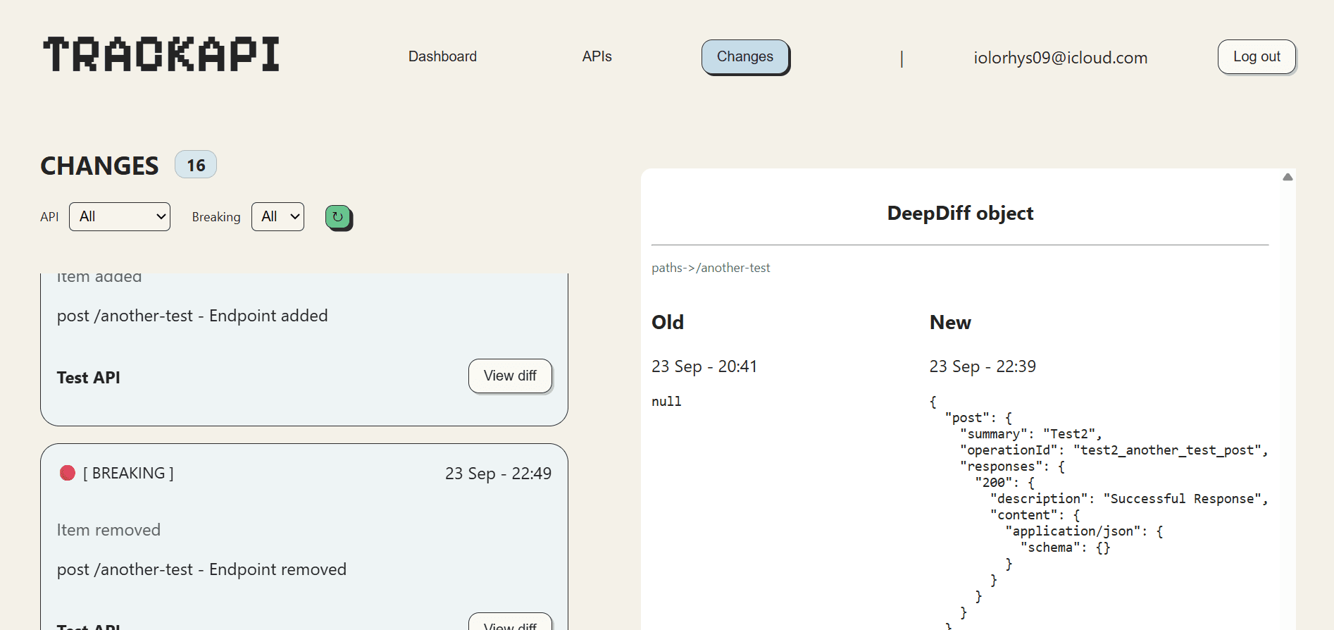 TrackAPI screenshot 3