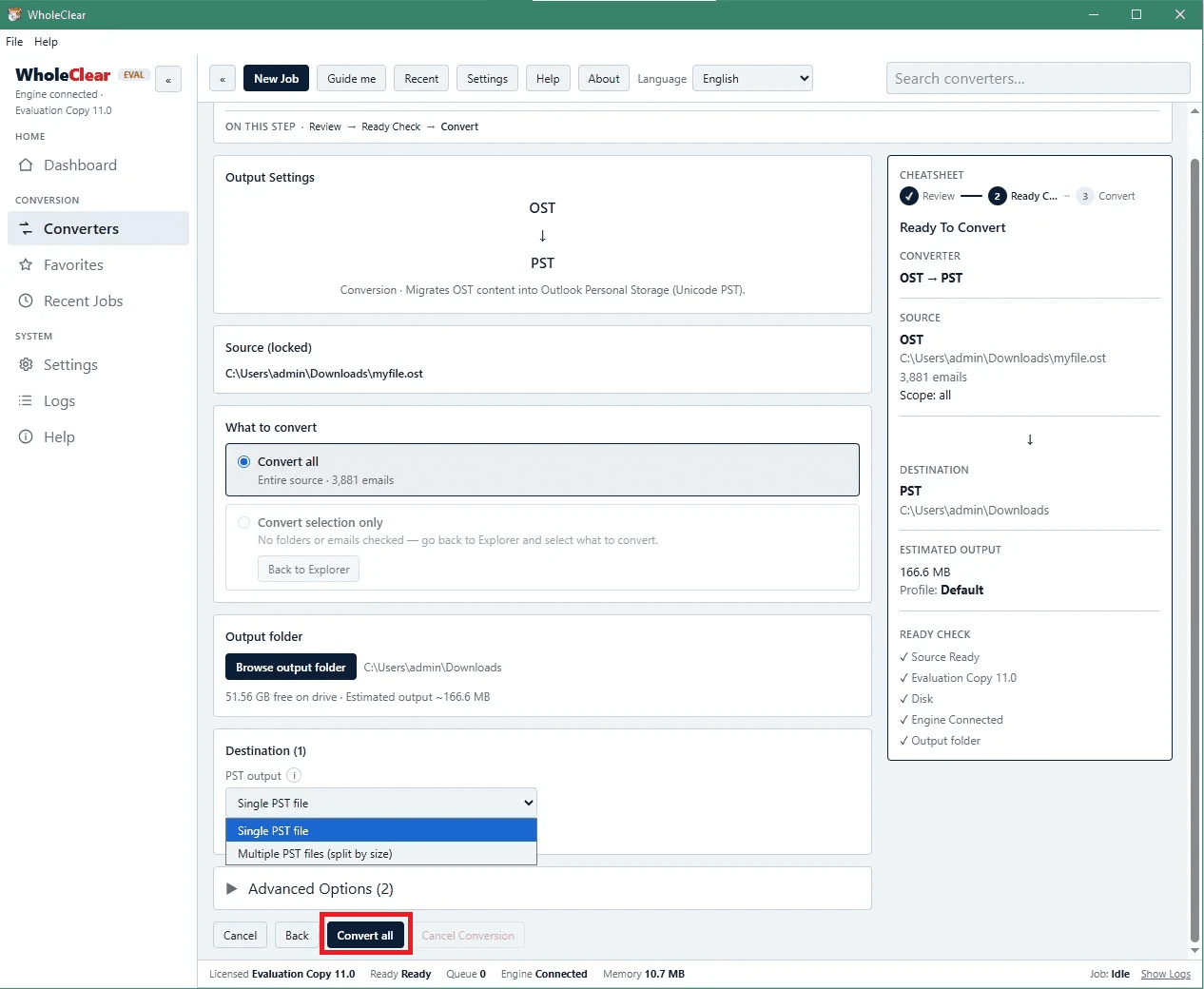 WholeClear OST to PST Converter screenshot 3