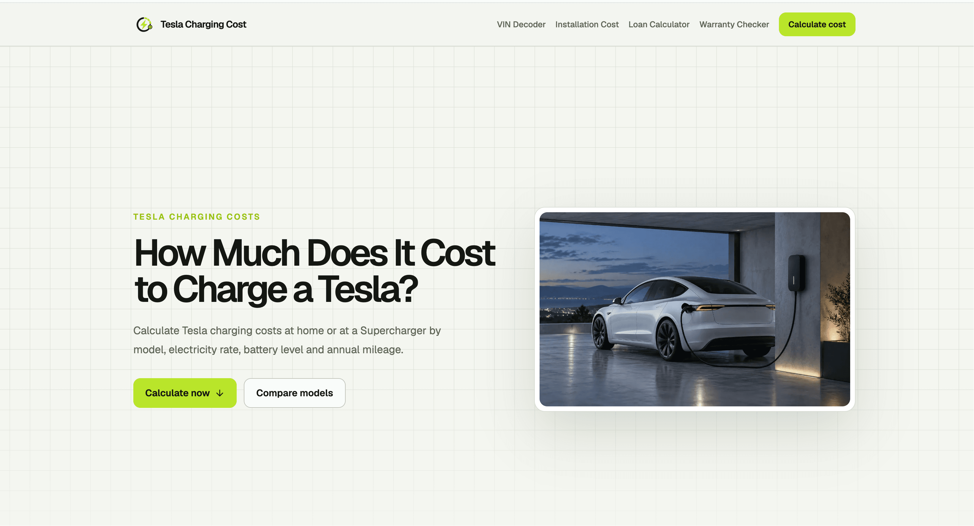 Tesla Charging Cost Calculator screenshot 1