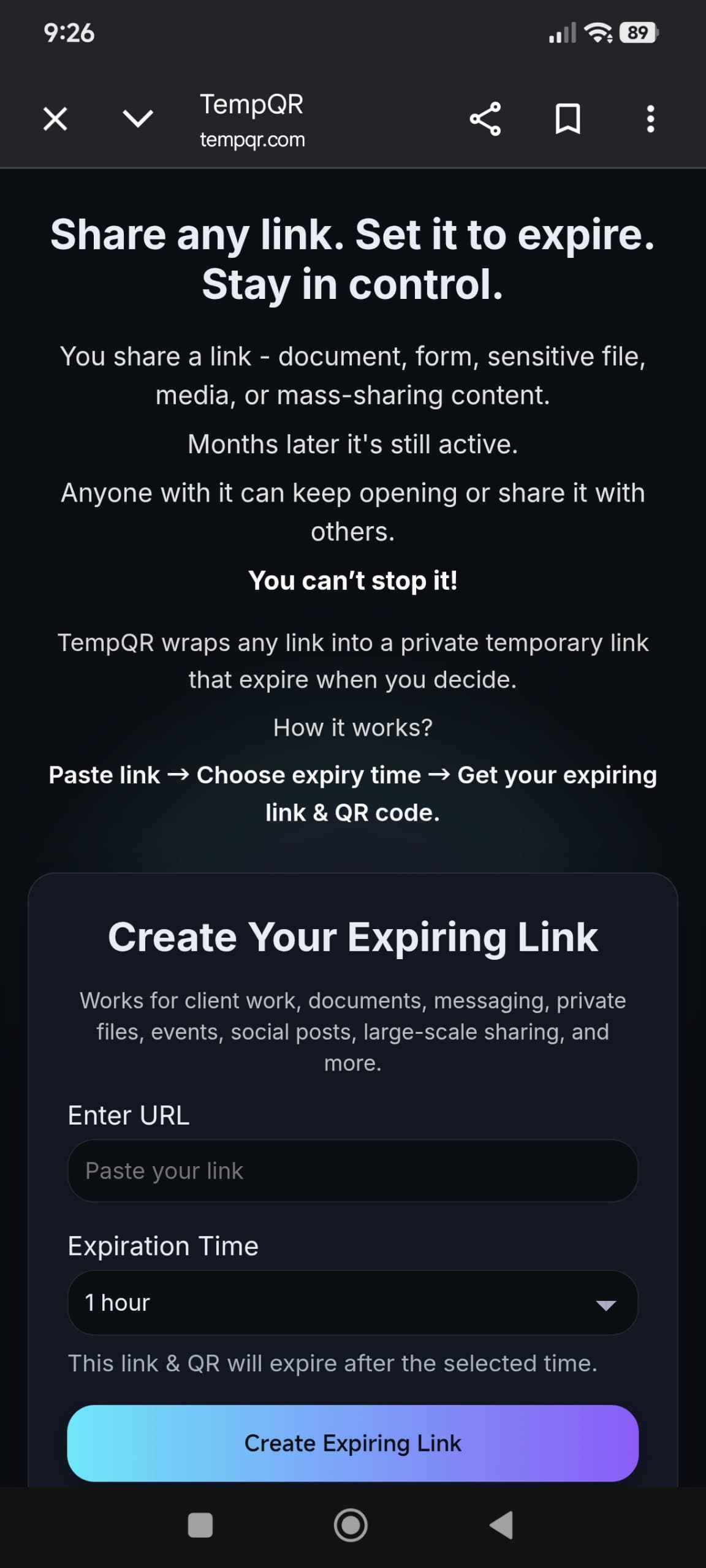 TempQR screenshot 1
