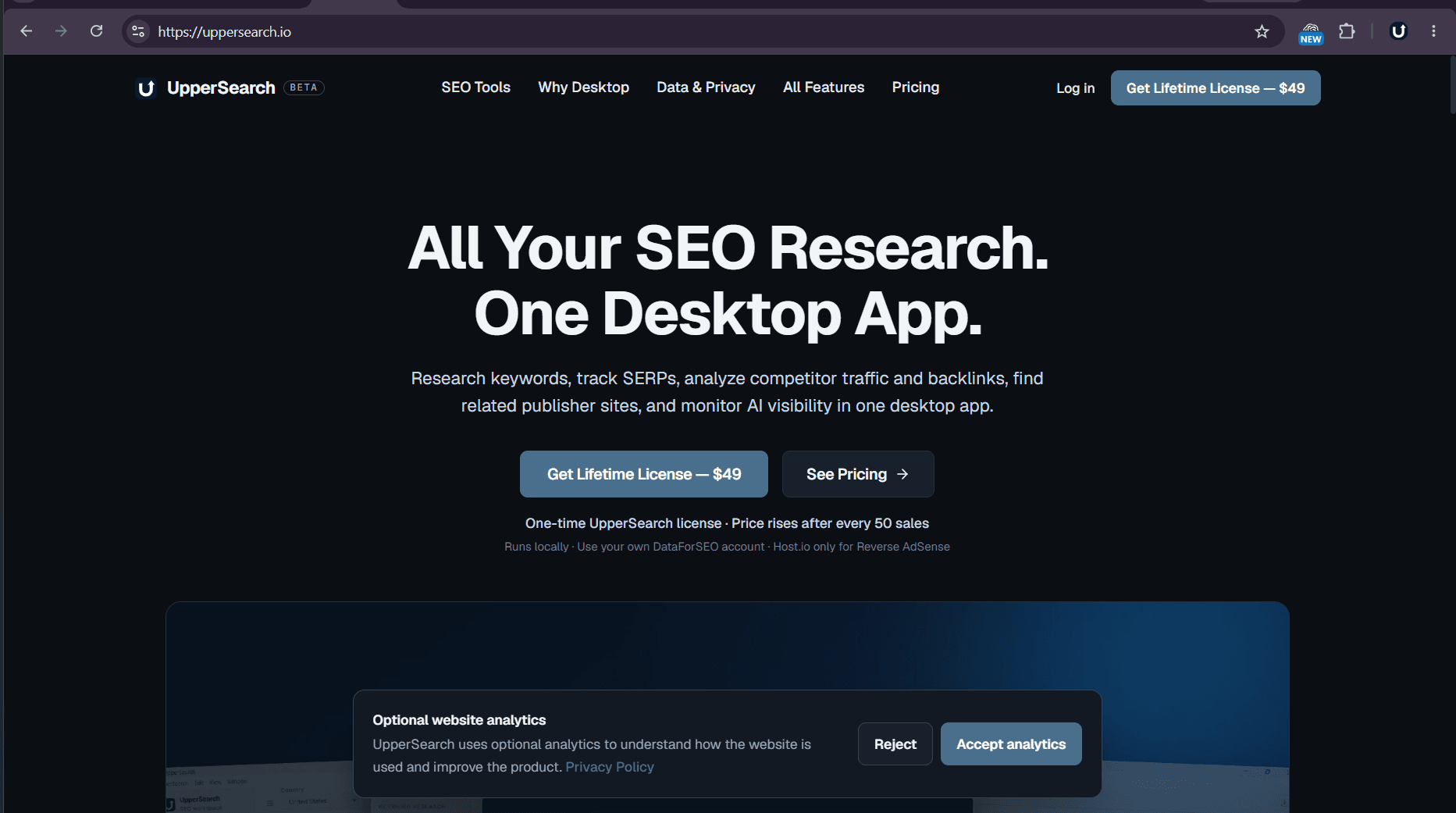 UpperSearch screenshot 1