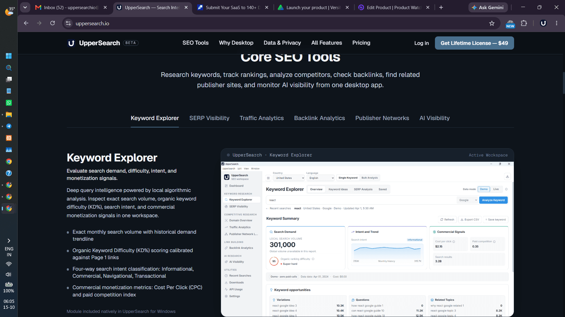 UpperSearch screenshot 2
