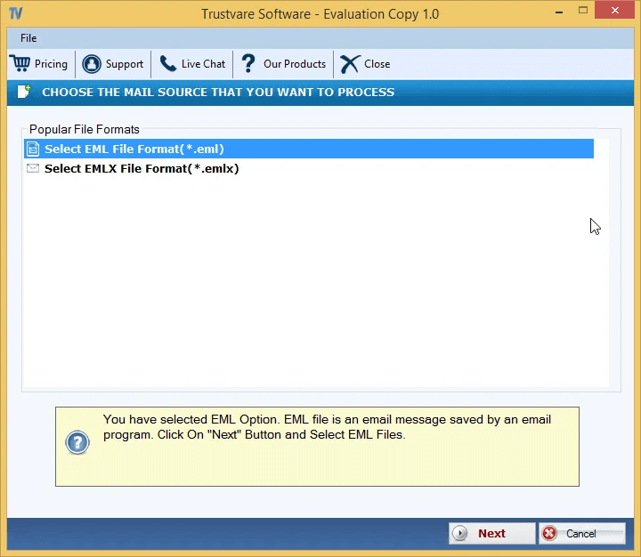 TrustVare EML to PST Converter screenshot 2