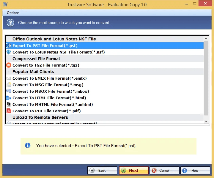 TrustVare EML to PST Converter screenshot 3
