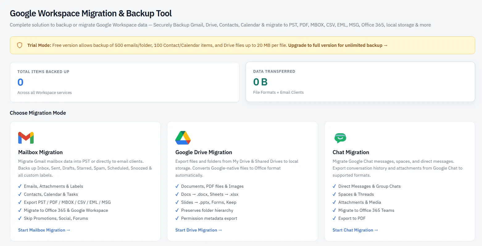 Aryson Google Workspace Backup Tool screenshot 1