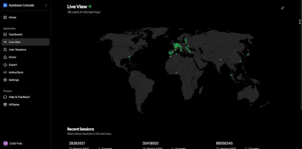 Aptabase screenshot 2