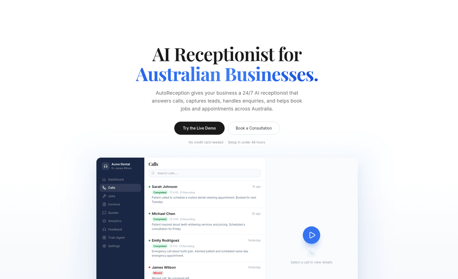 AutoReception screenshot 1