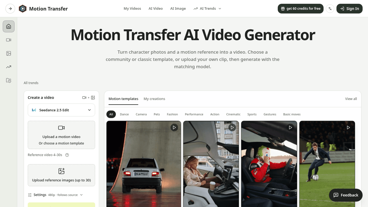 Motion Transfer screenshot 1