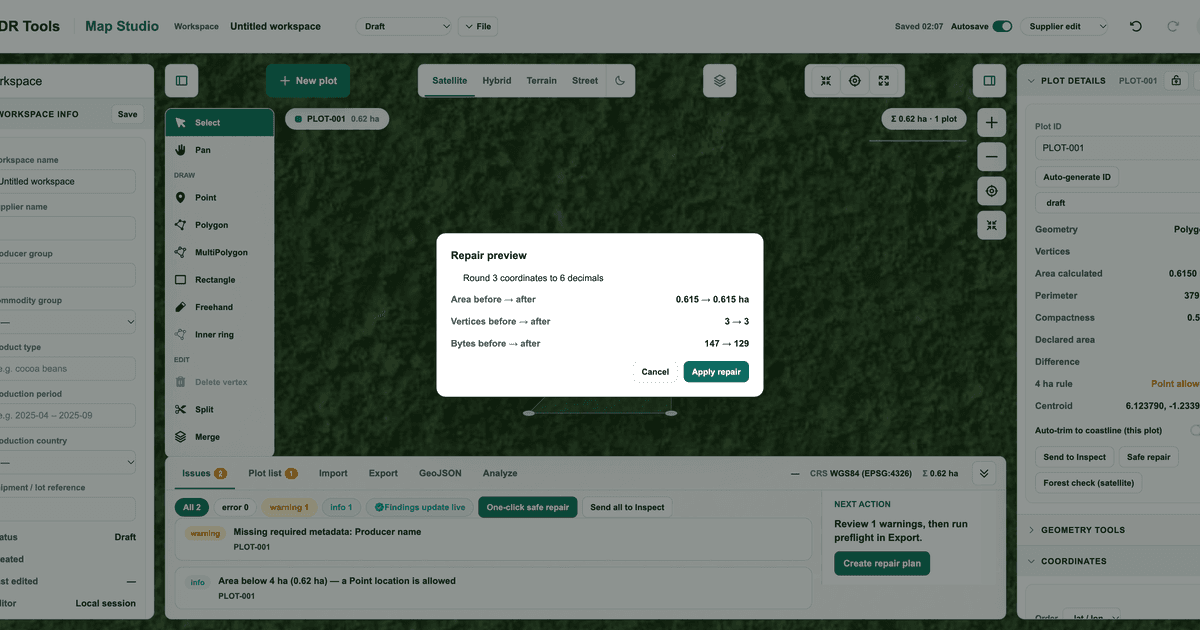EUDR Tools screenshot 1
