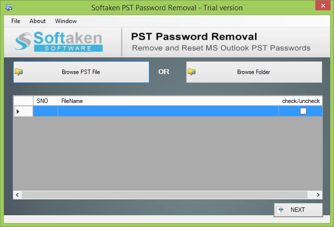 Softaken PST Password Removal Tool screenshot 2