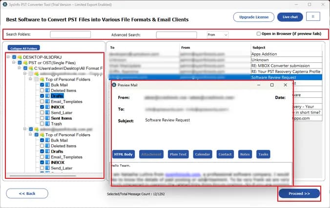 SysInfo PST Converter screenshot 3
