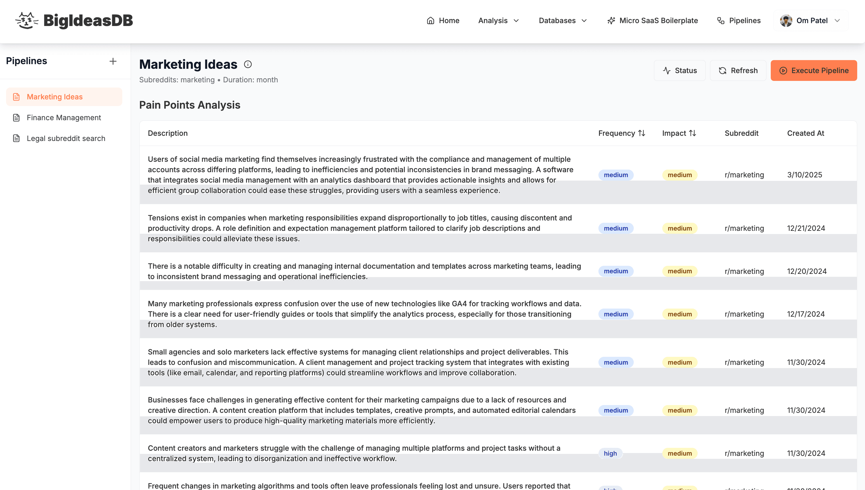 BigIdeasDB screenshot 3