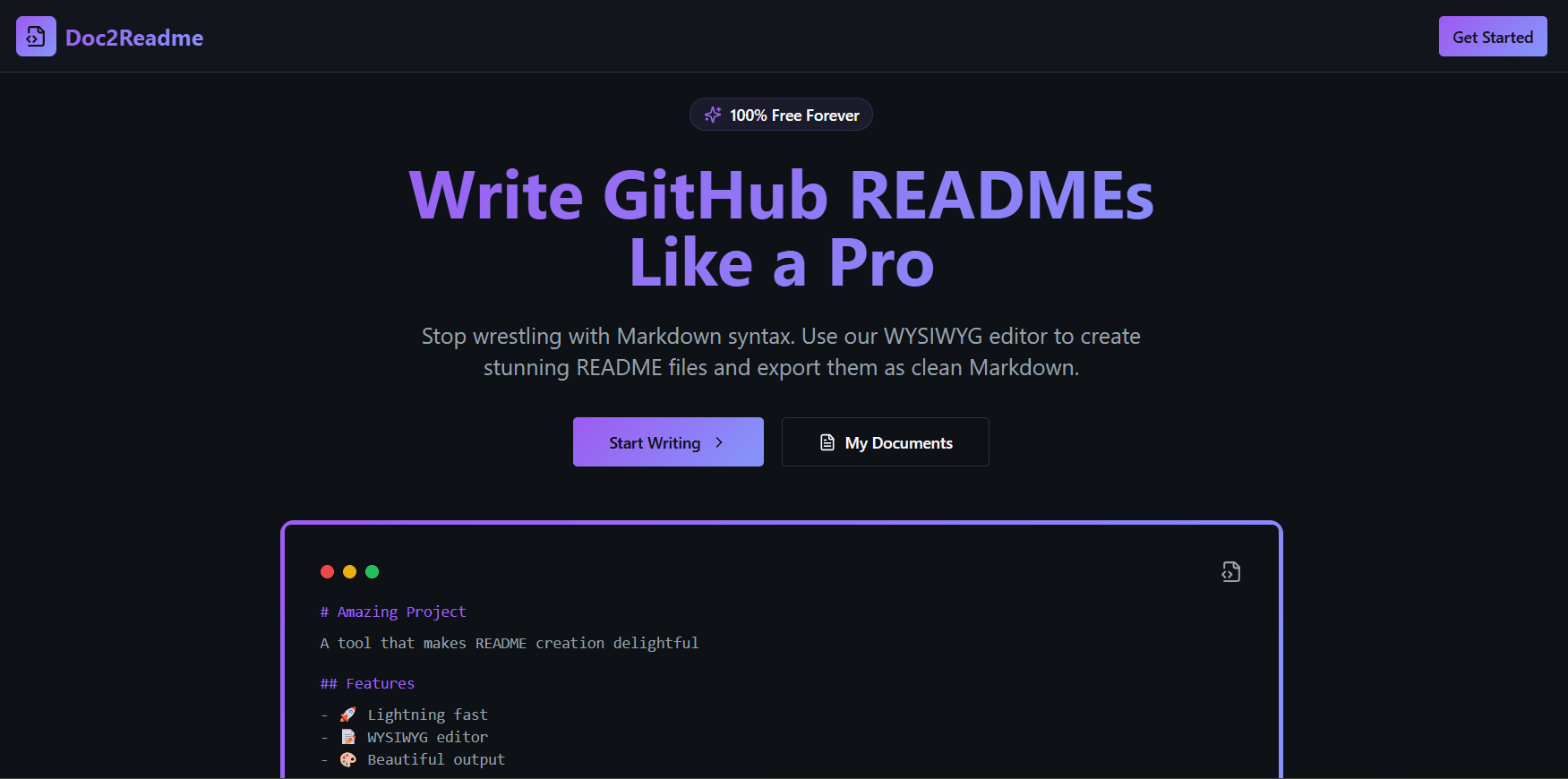 Doc2Readme screenshot 3