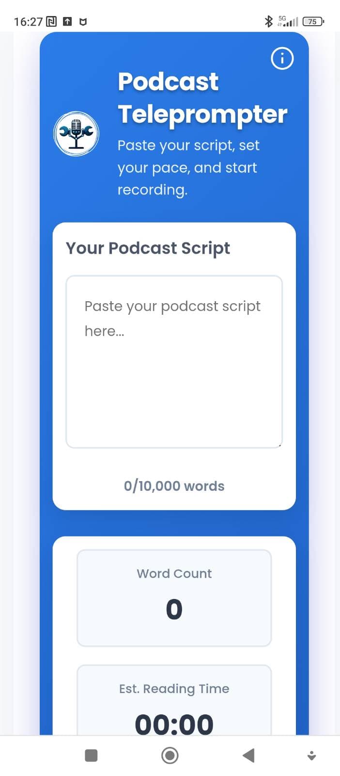 Tools Podcasting Teleprompter screenshot 1