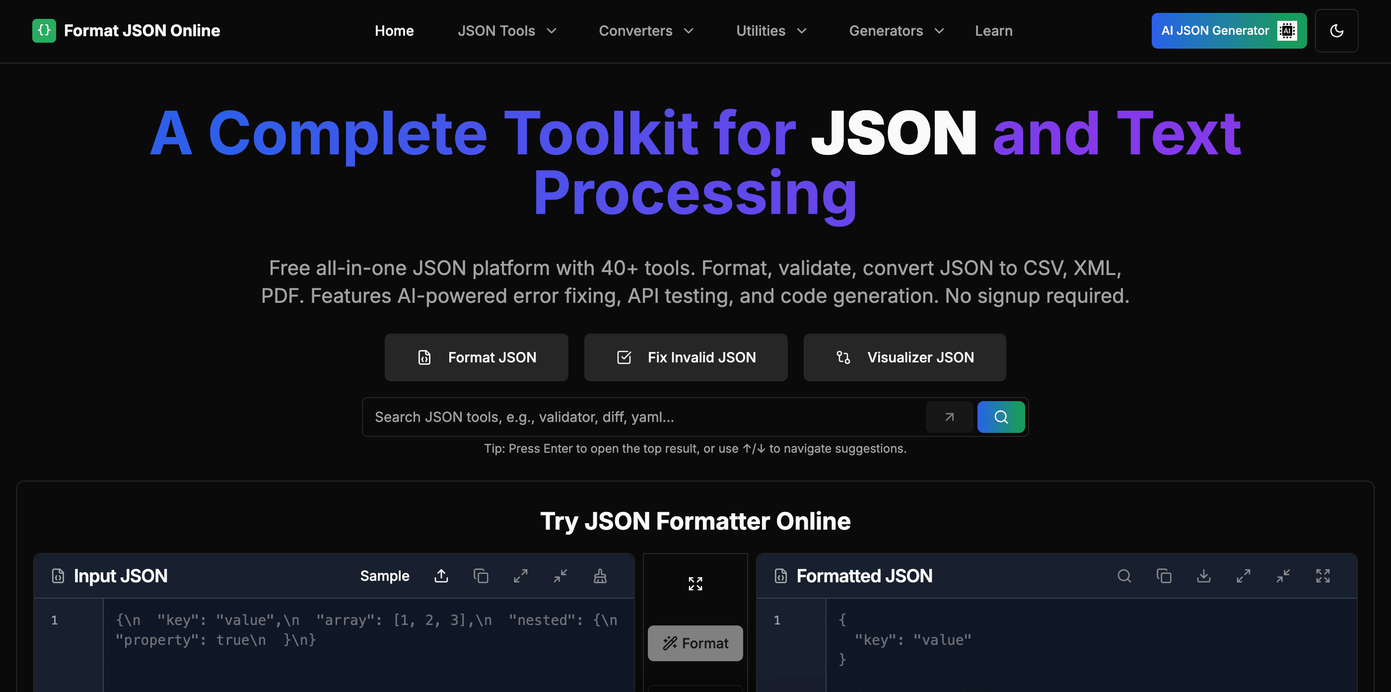 Format JSON Online screenshot 1
