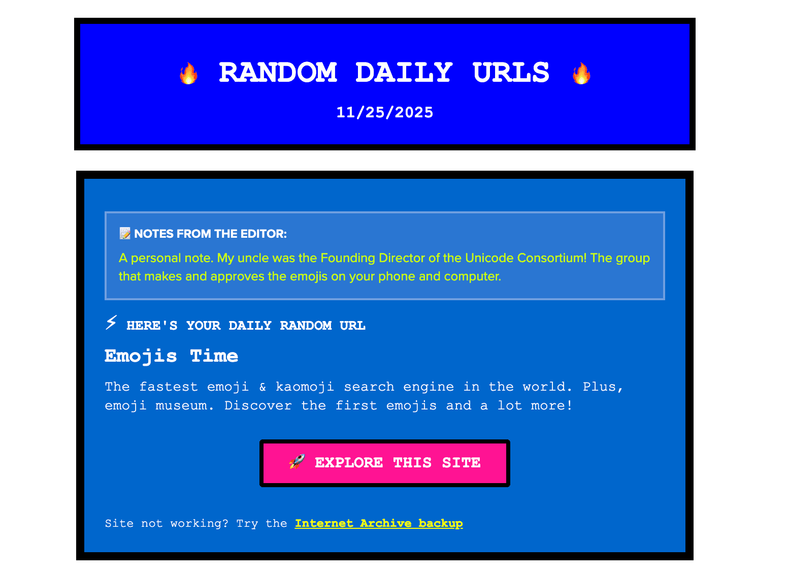 Random Daily Urls screenshot 1