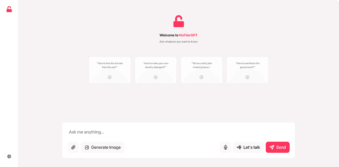 NoFilterGPT screenshot 1