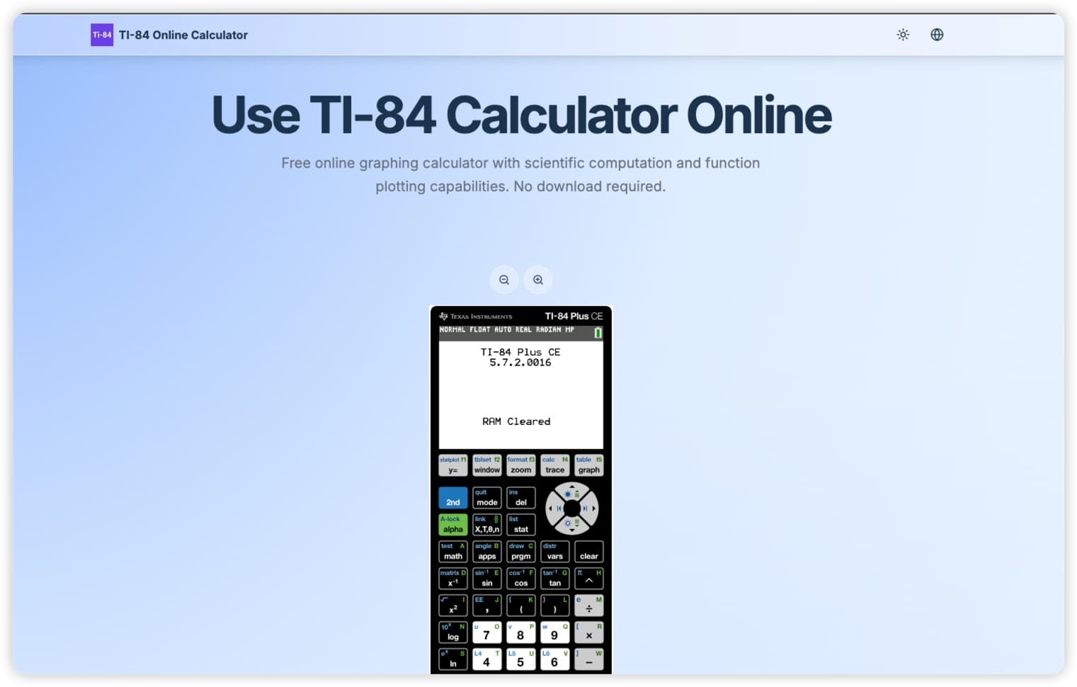 TI 84 Calculator Online screenshot 1