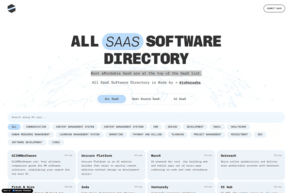 All SaaS Software Directory screenshot 1
