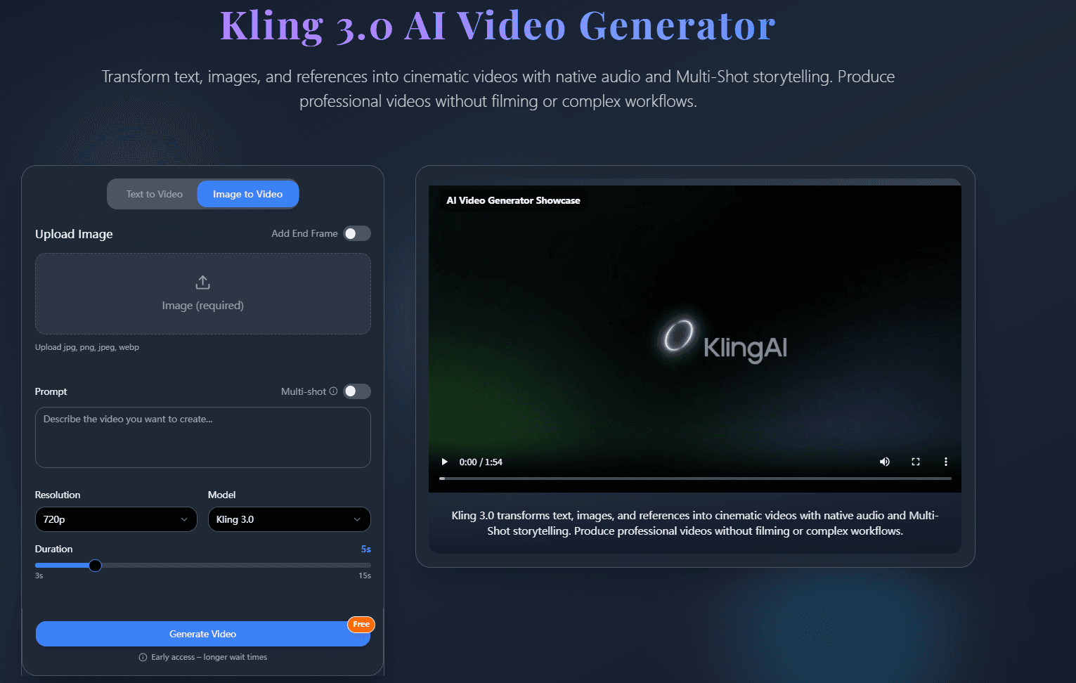 Kling 3.0 AI Video Generator screenshot 1