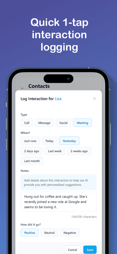 TouchBase screenshot 1