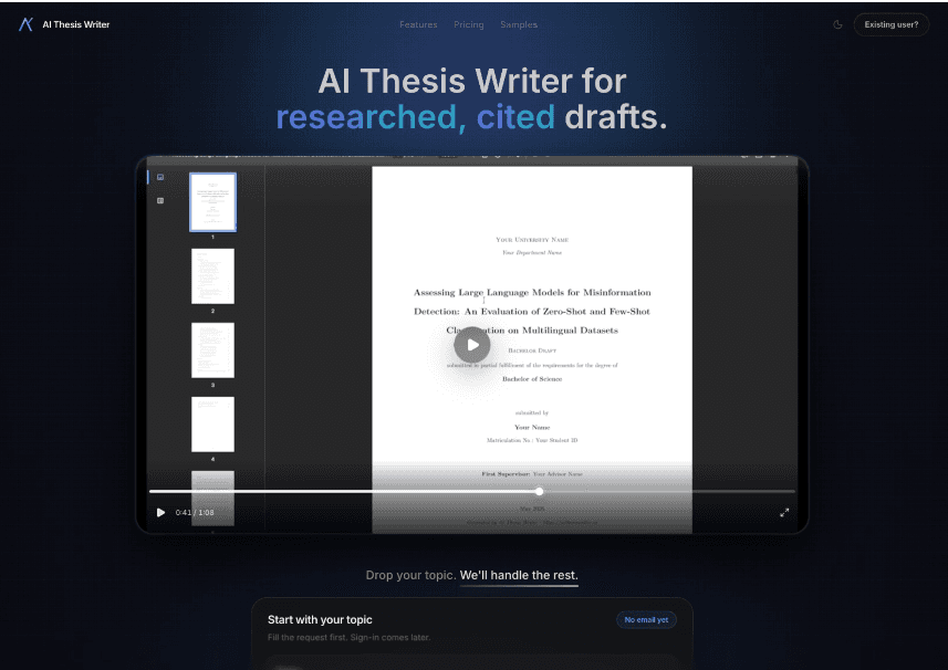 AI Thesis Writer screenshot 1