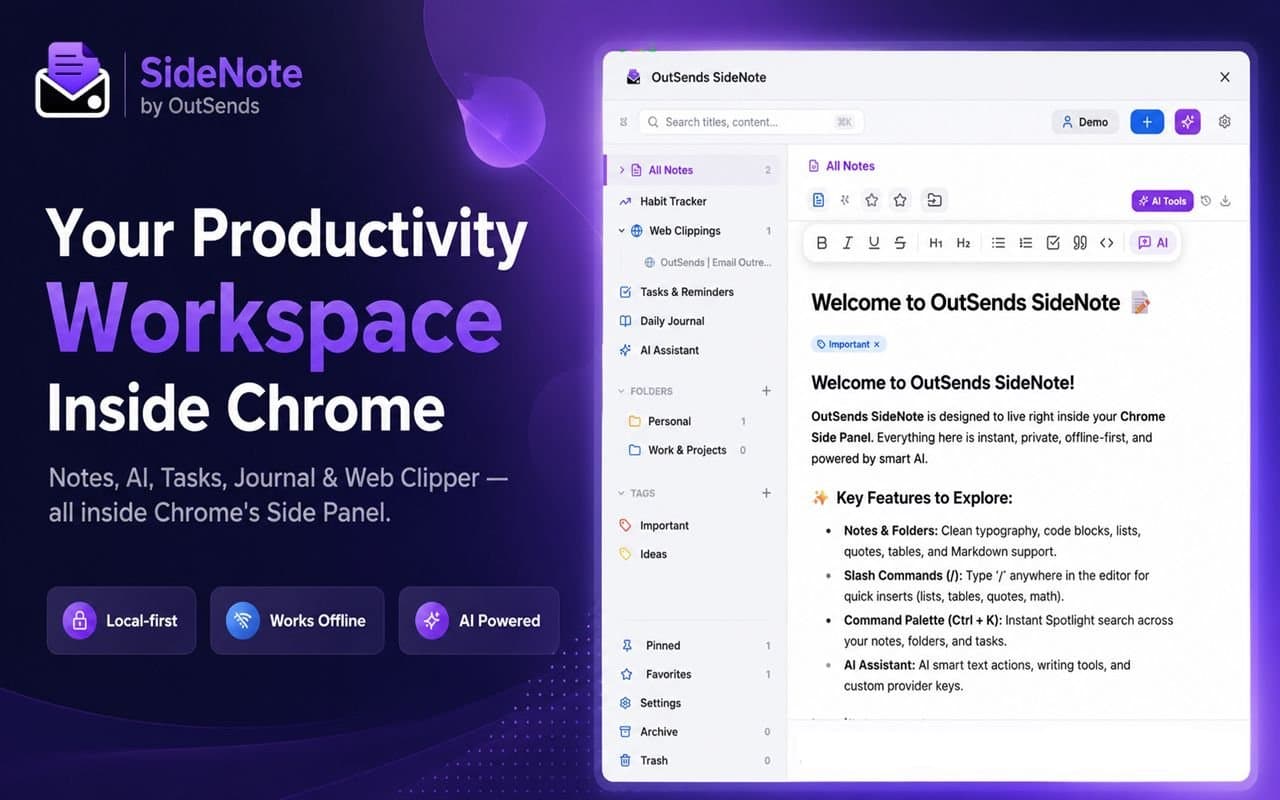 OutSends SideNote — Side Panel Notes screenshot 9