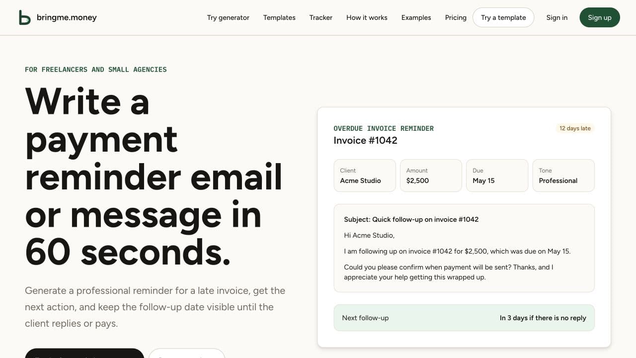 BringMe Money screenshot 1