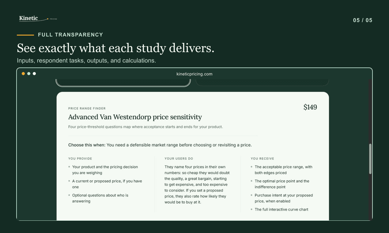 Kinetic Pricing screenshot 3