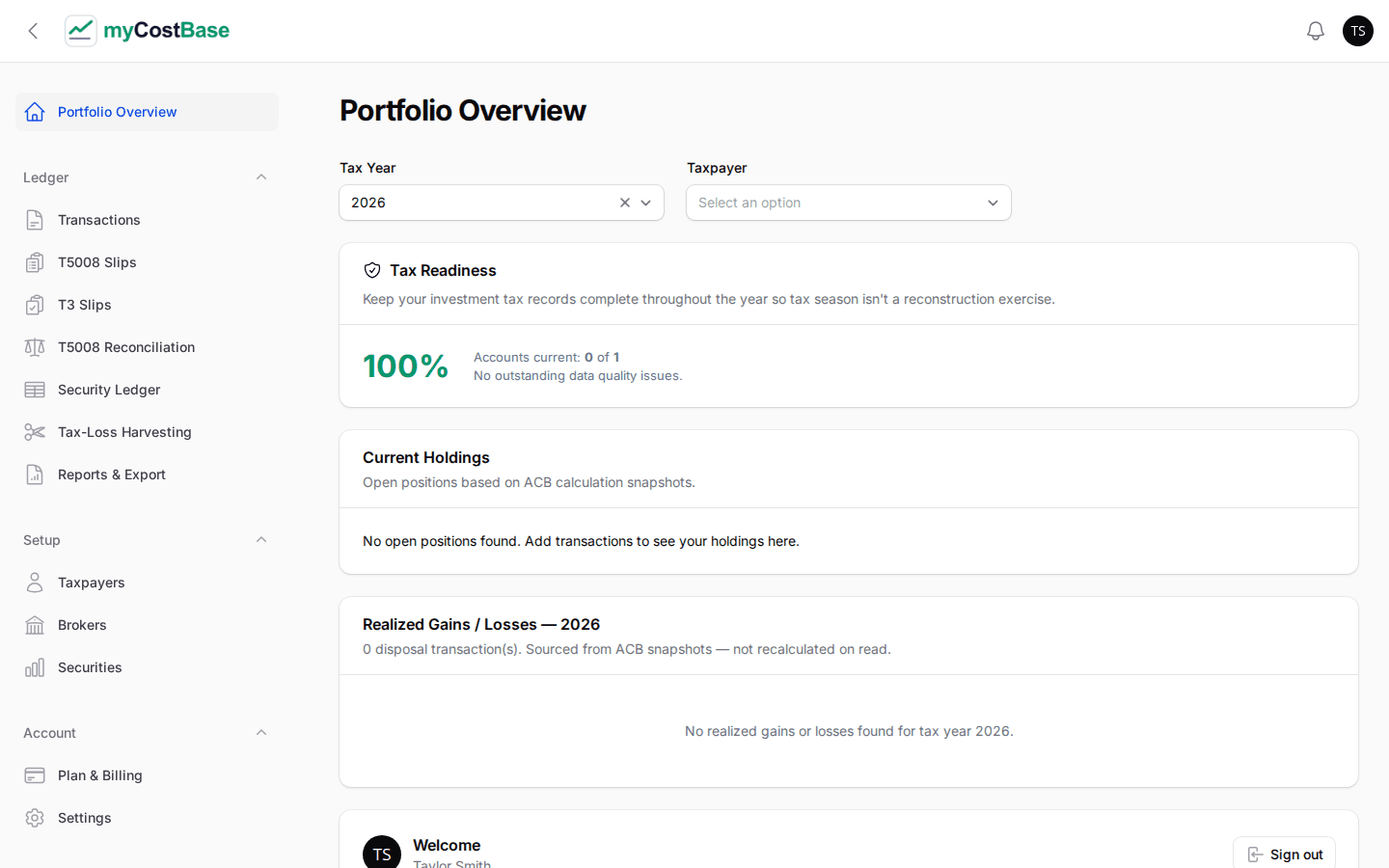 myCostBase screenshot 1