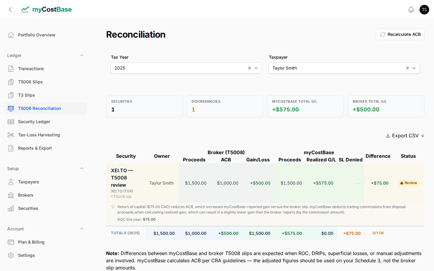 myCostBase screenshot 3