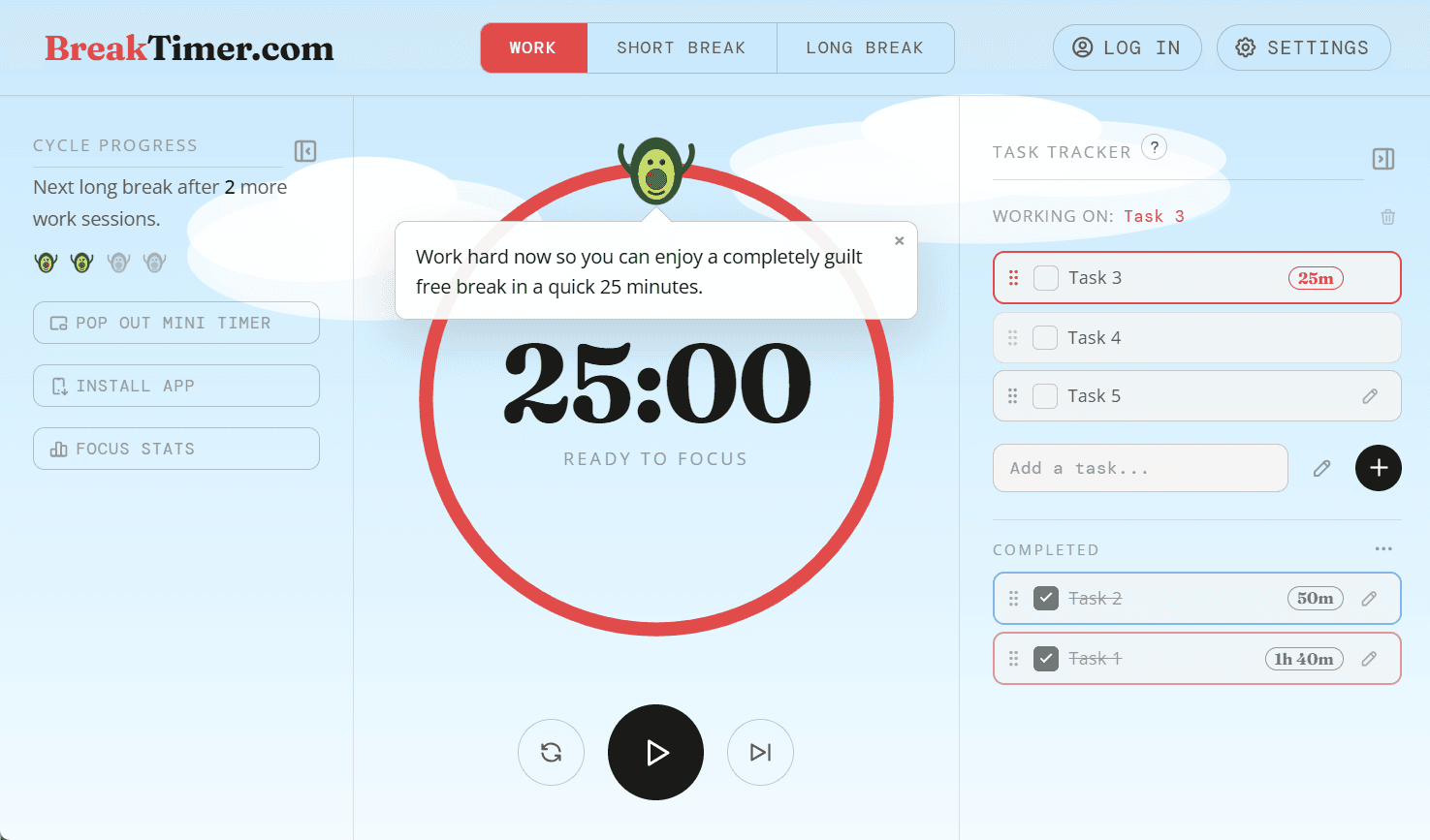 BreakTimer.com screenshot 1